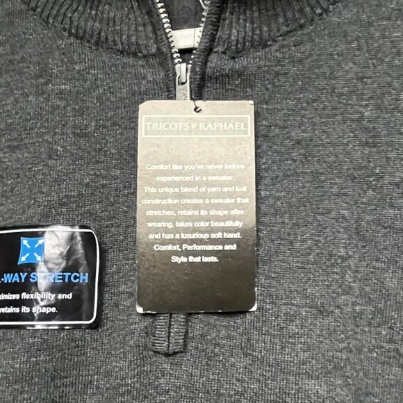 Tricots St. Raphael Pullover 1/4 Zip Sweater Dark Gray Mens XL NEW VTG 2017 - Picture 5 of 9